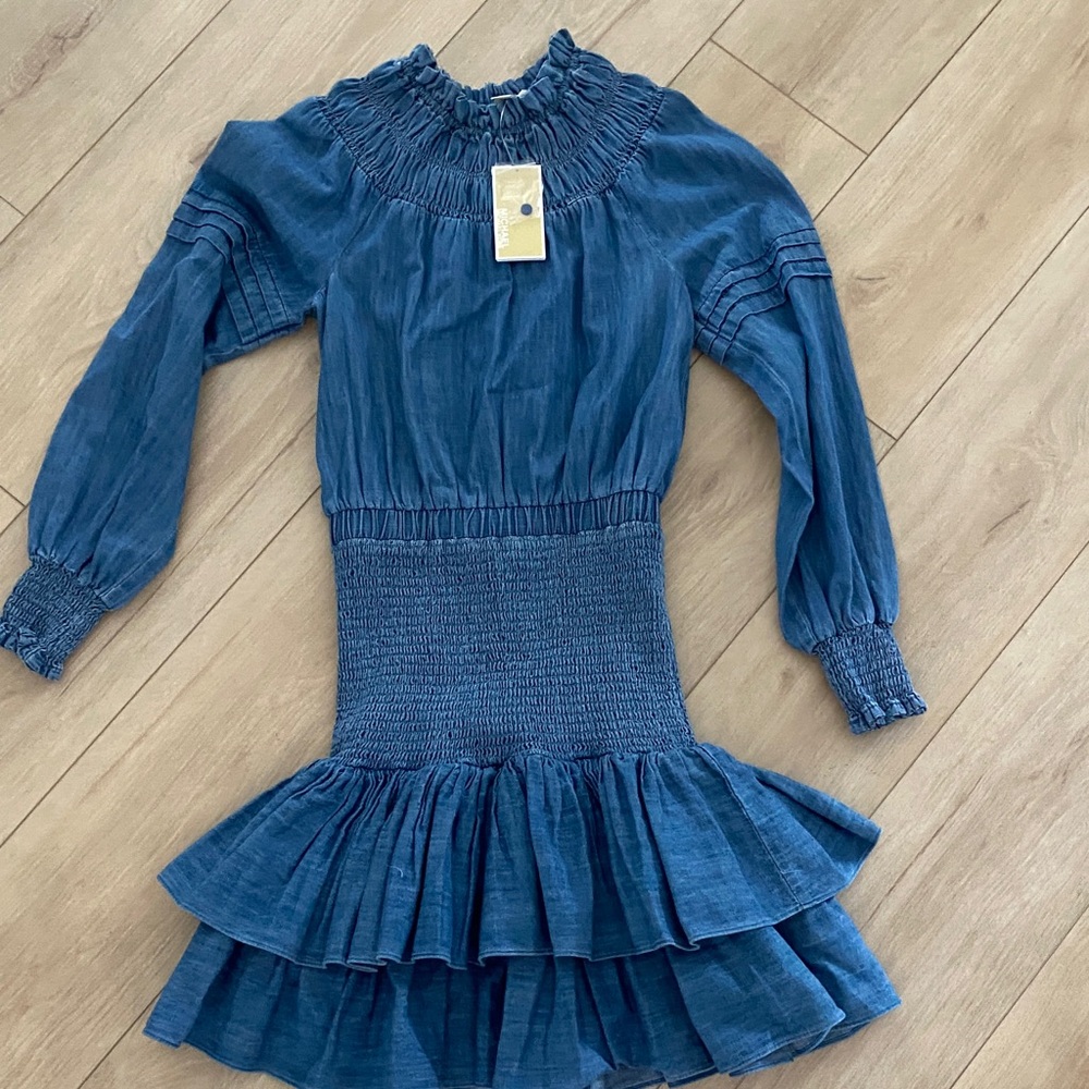 NWT Michael Kors Denim Smocked Dress XXS